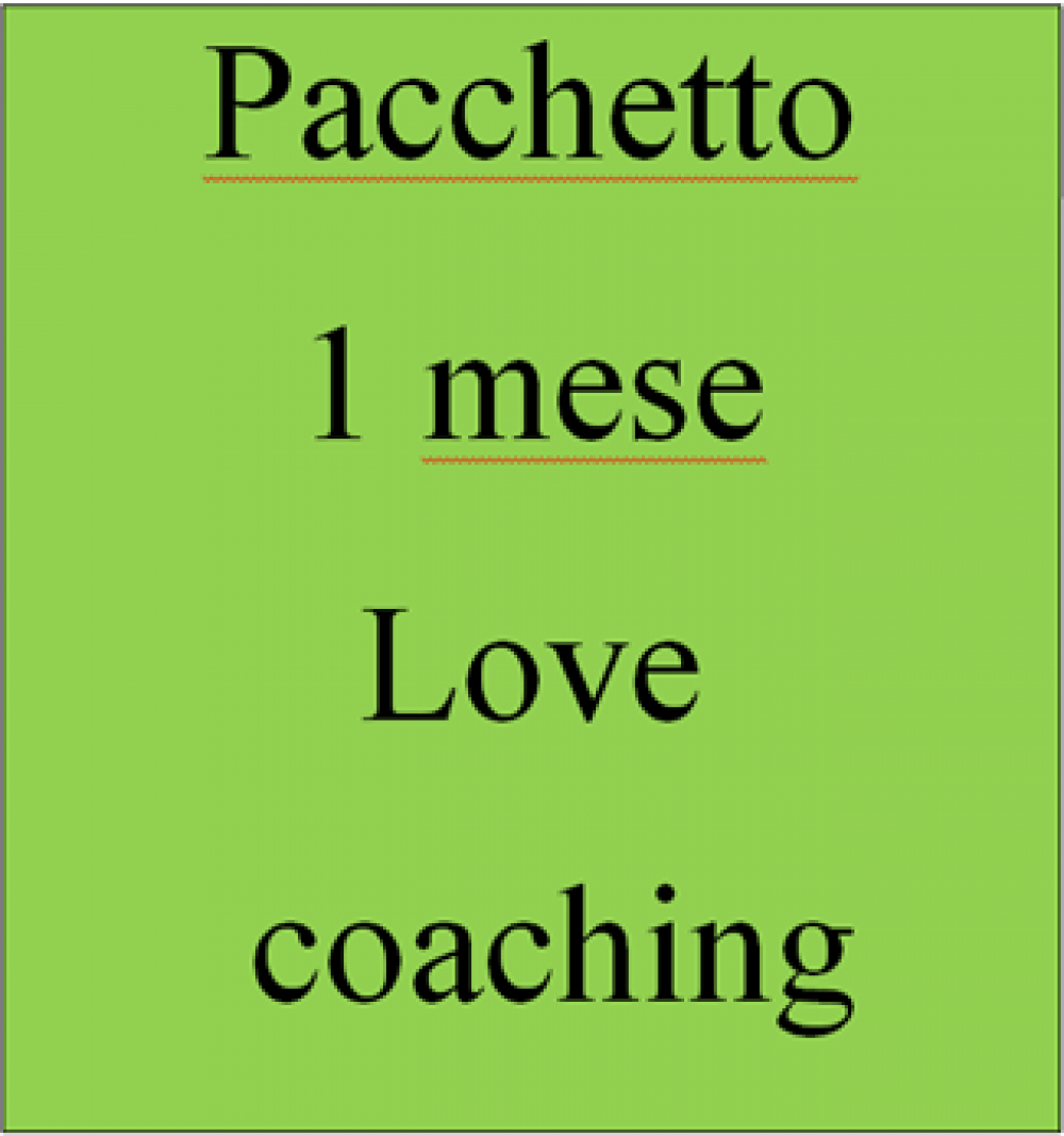 Pacchetto 1 mese love coaching
